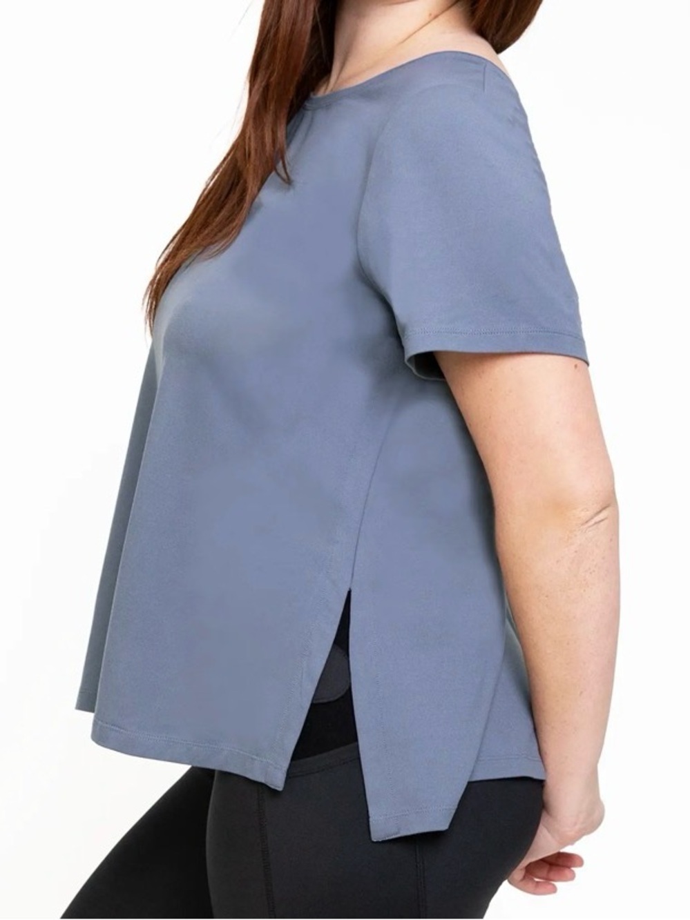 Phoenix  Paros Side Slit Tee in Slate Blue - NWT - Size L